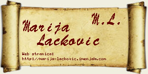 Marija Lacković vizit kartica